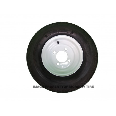 4.80-8 Deestone D901 Trailer Tire 6 ply rated on 4 Hole White Wheel